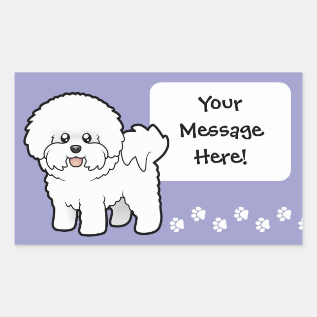 Cartoon Bichon Frise Sticker (Front)
