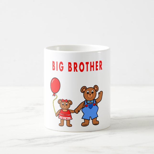Cartoon big brother bear & sister mug for kids (Center)