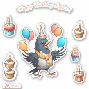 Cartoon Bird - Happy Birthday Personalized