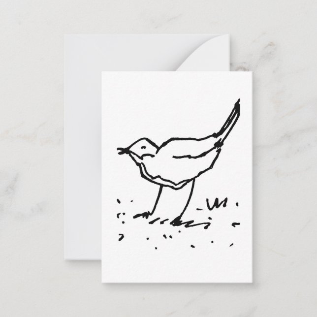 Cartoon Bird Pen Art Drawing Card (Front)