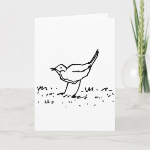 Cartoon Bird Pen Art Drawing Greeting Card