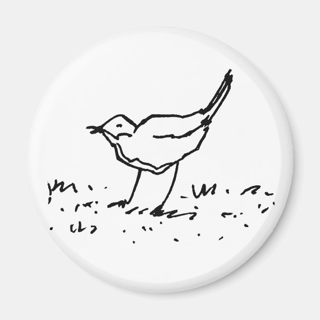 Cartoon Bird Pen Art Drawing Magnet (Front)