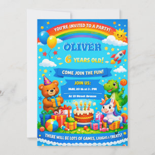 Cartoon Birthday Invitation for kids