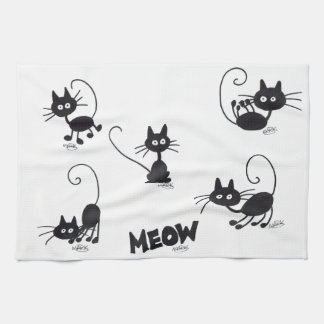 Cartoon Black Cat Kitchen Towel