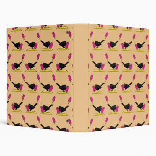 Cartoon Blackbird Eating An Ice Cream Pattern Binder