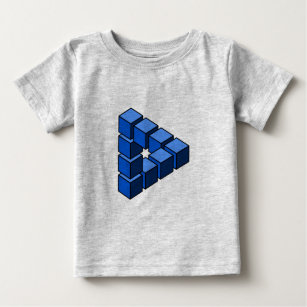 Cartoon Blue Black Toy Blocks Triangle Vector Art Baby T-Shirt