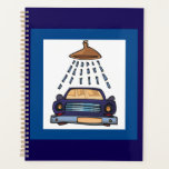 Cartoon Blue Car Wash Vintage Auto Detailing Planner<br><div class="desc">Stay organized and inspired throughout the year with this custom spiral-bound planner. Designed for students, professionals, and busy individuals, this notebook features a durable cover and high-quality internal pages that are easy to write on. The convenient spiral binding allows the planner to lay flat for a comfortable writing experience. Whether...</div>