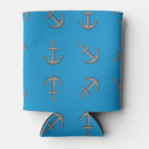Cartoon Boat Anchor Set Can Cooler