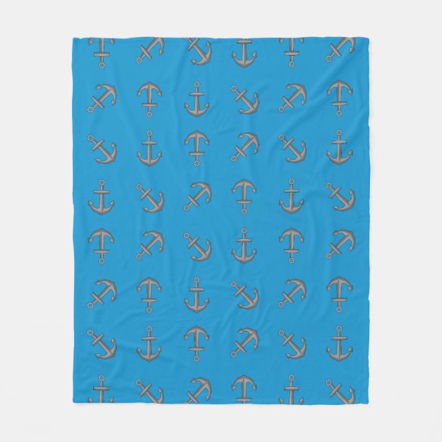 Cartoon Boat Anchor Set Fleece Blanket (Front)