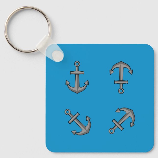 Cartoon Boat Anchor Set Keychain (Front)
