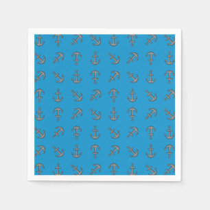 Cartoon Boat Anchor Set Napkin