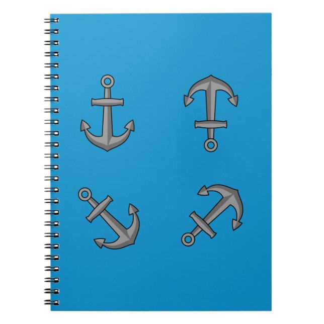 Cartoon Boat Anchor Set Notebook (Front)