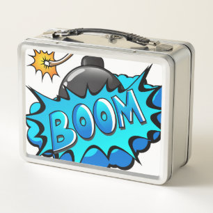 Cartoon Bomb Comic Style Metal Lunch Box
