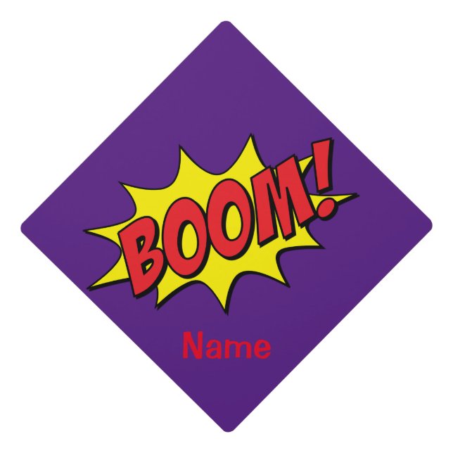 Cartoon Boom Thunder_Cove Graduation Cap Topper (Front)