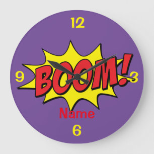 Cartoon Boom Thunder_Cove Large Clock