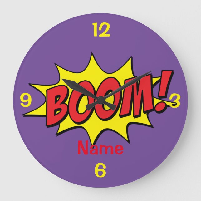 Cartoon Boom Thunder_Cove  Large Clock (Front)