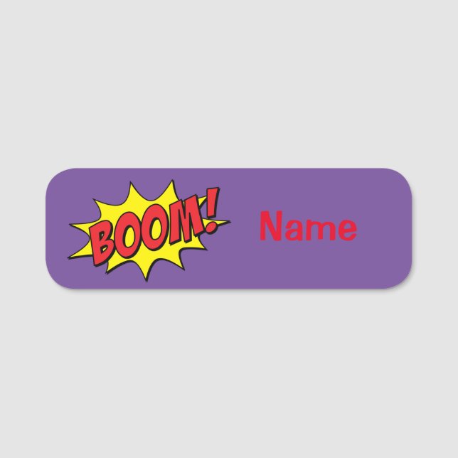 Cartoon Boom Thunder_Cove Name Tag (Front)