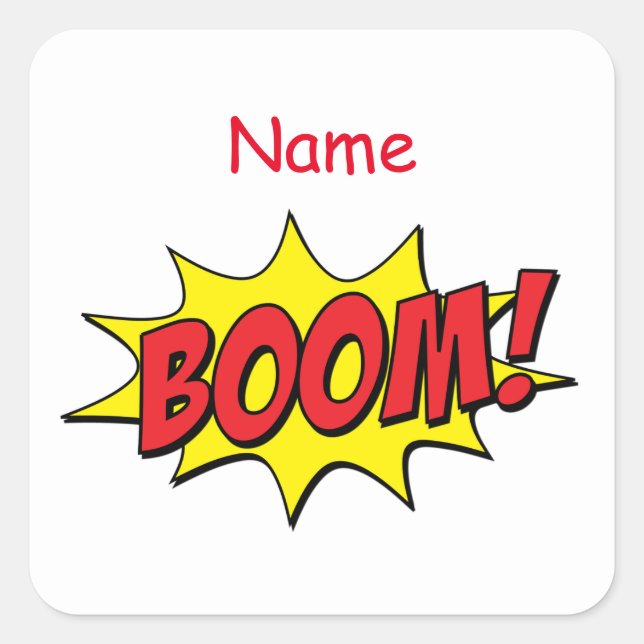 Cartoon Boom Thunder_Cove Square Sticker (Front)