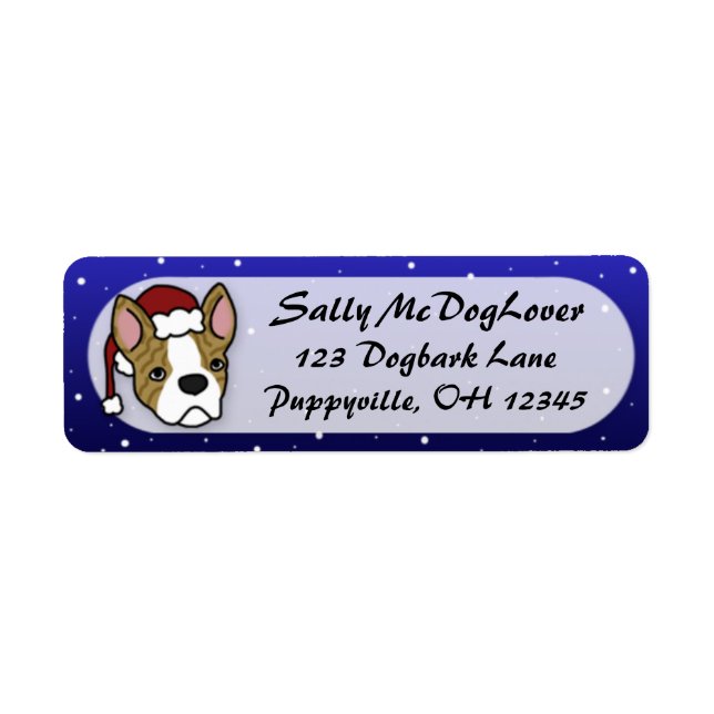 Cartoon Boston Terrier Christmas (Front)