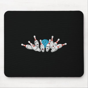 Cartoon Bowling Scared Bowling Pins Funny Sport Bo Mouse Pad