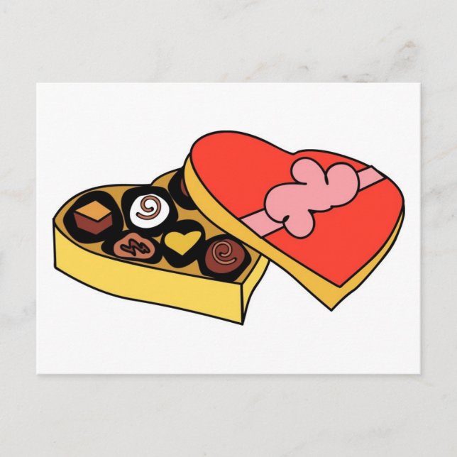 Cartoon Box of Chocolates Postcard (Front)
