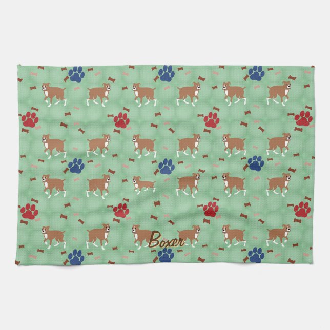 Cartoon Boxer Kitchen Towel (Horizontal)