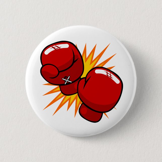Cartoon Boxing Gloves 2 Inch Round Button (Front)