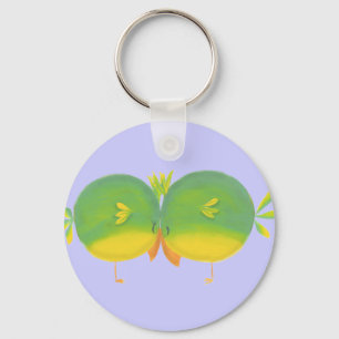 Cartoon Boy & Girl Love Birds Keychain