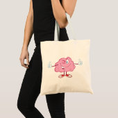 Cartoon Brain Character Tote Bag (Front (Product))