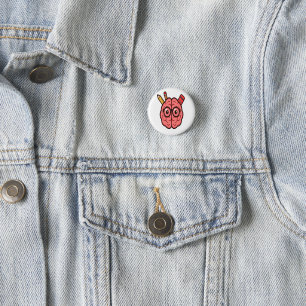Cartoon Brain Motivational Badge – Fun Student  1 Inch Round Button