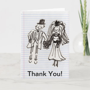 Cartoon Bride+Groom Thank You