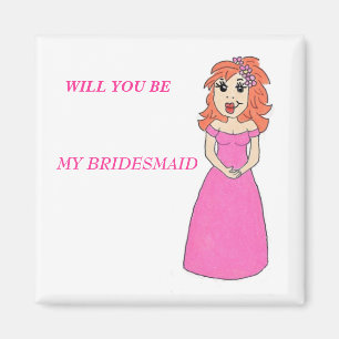 Cartoon Bridesmaid Magnet
