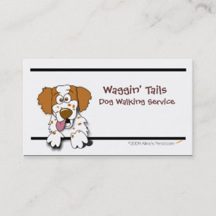 Cartoon Brittany Spaniel Business Card Template