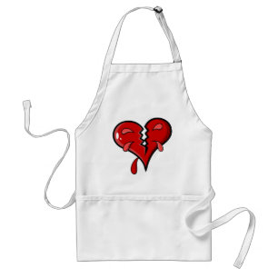 Cartoon Broken Hearted Design Standard Apron