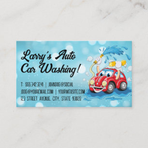 Cartoon Buggy Car Wash Illustration Business Card