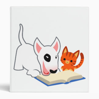 Cartoon Bull Terrier and Cat Double Act  Binder