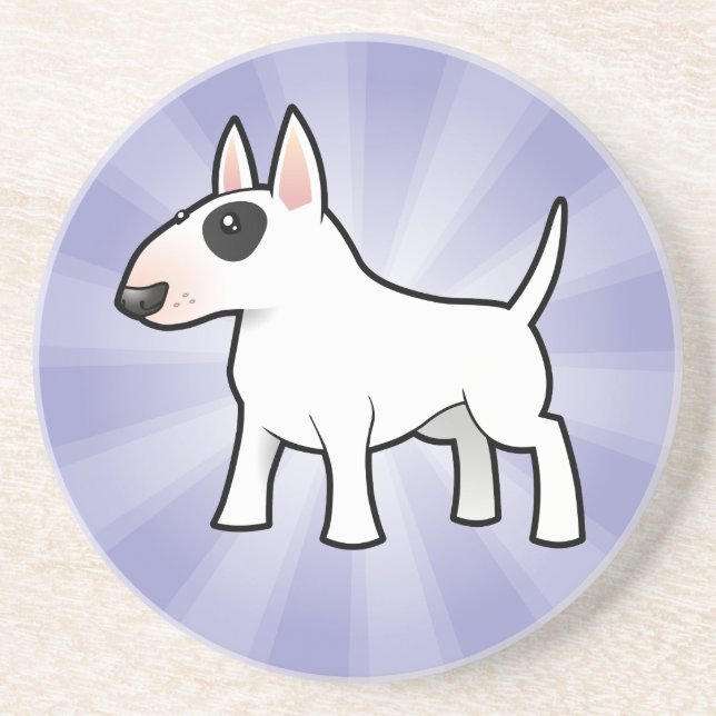 Cartoon Bull Terrier Coaster (Front)