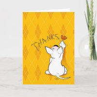 Cartoon Bull Terrier "Merci !" Carte de vœux