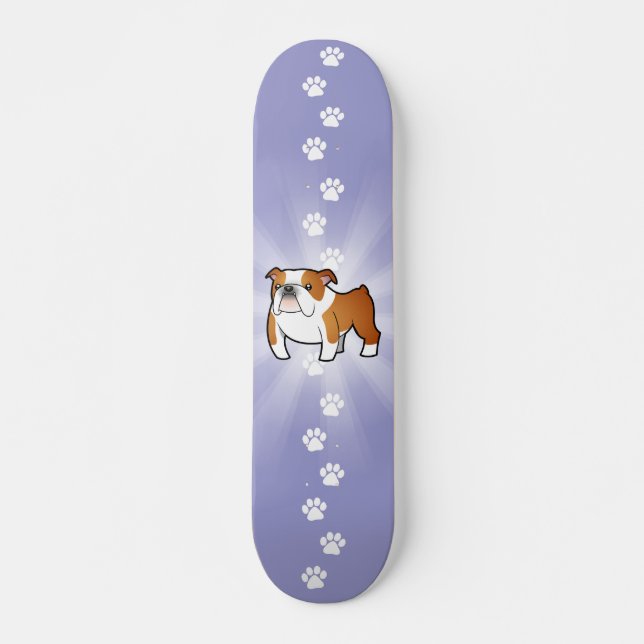 Cartoon Bulldog Skateboard (Front)