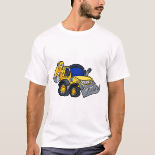 Cartoon Bulldozer Digger Vehicle T-Shirt