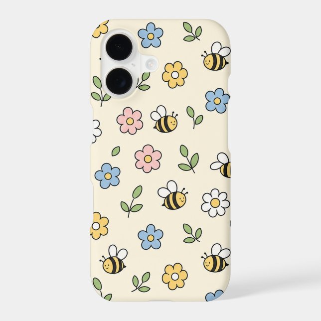 Cartoon Bumble Bee and Flowers Pattern (Back)