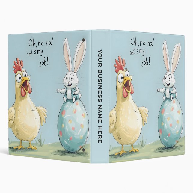 Cartoon Bunny Chick Egg Easter Fun Binder (Background)