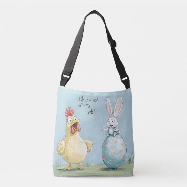 Cartoon Bunny Chick Egg Easter Fun Crossbody Bag (Front)