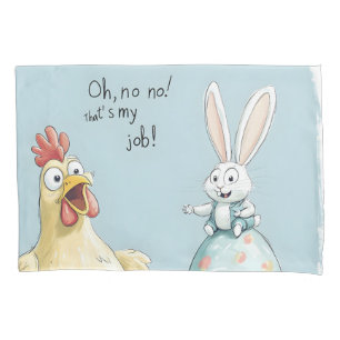 Cartoon Bunny Chick Egg Easter Fun Pillowcase