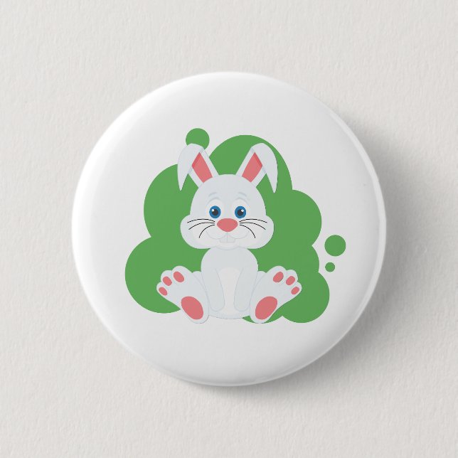 Cartoon bunny splash 2 inch round button (Front)