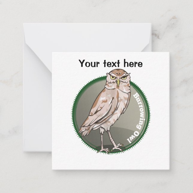 Cartoon Burrowing Owl Card (Front)