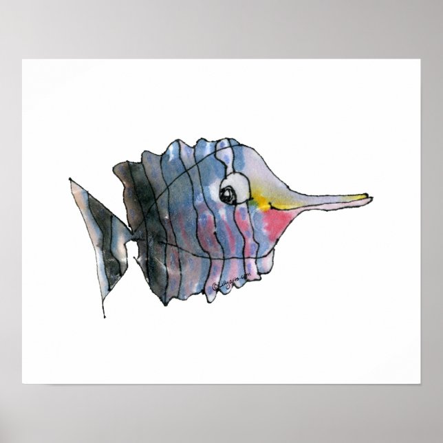 Cartoon Butterfly Fish Children's Wall Art Poster (Front)