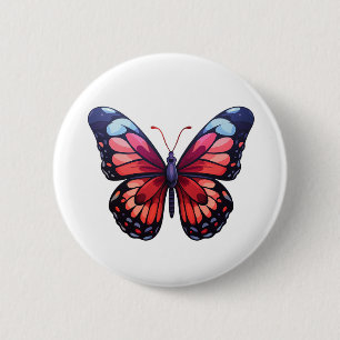 Cartoon butterfly illustration 2 inch round button