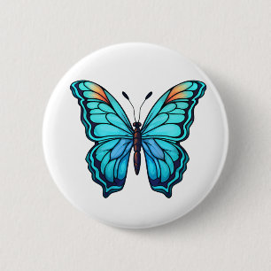 Cartoon butterfly illustration 2 inch round button
