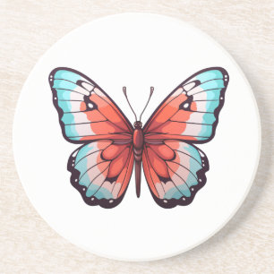 Cartoon butterfly illustration coaster
